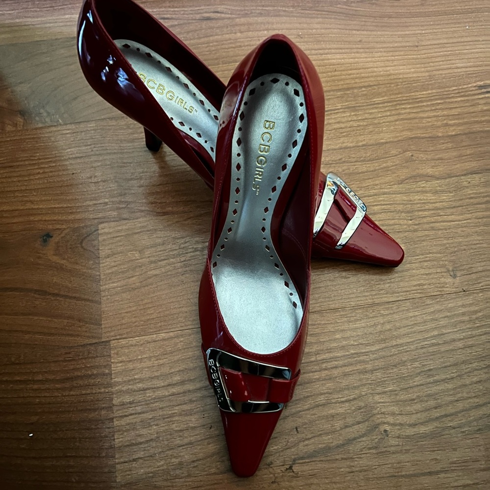 Patent Red Pumps